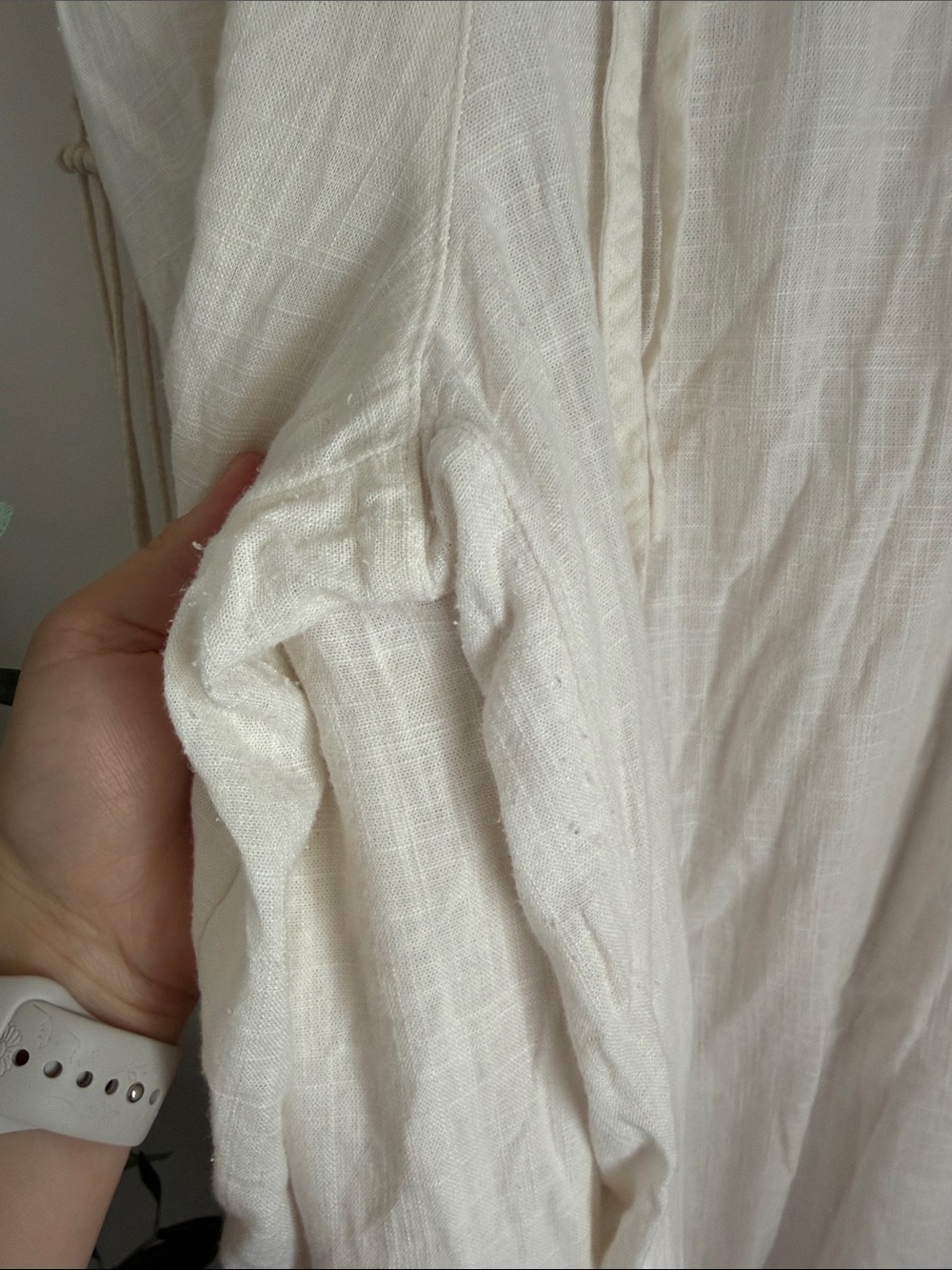 ASOS Cream Wide-Leg Drawstring Pants - Picture 7 of 7